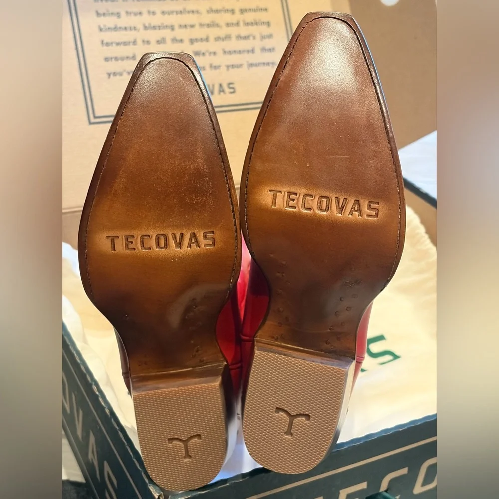 NWT Tecovas Annie Eagle Americana Red Cowboy Boots - Picture 7 of 7